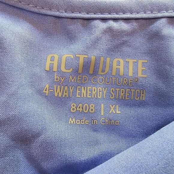 Med Couture Activate 4 Way Stretch Scrub Top Medical Blue - Ceil Women's Size XL - Picture 12 of 12